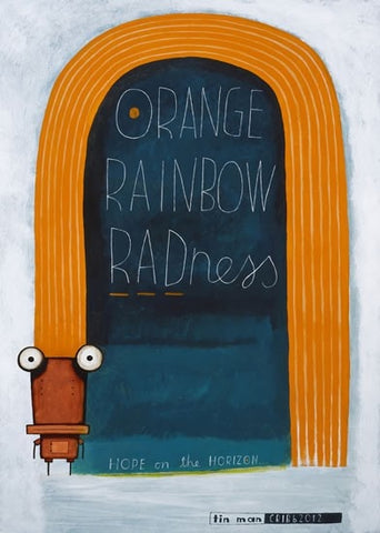 Orange Rainbow Radness - Greeting Card